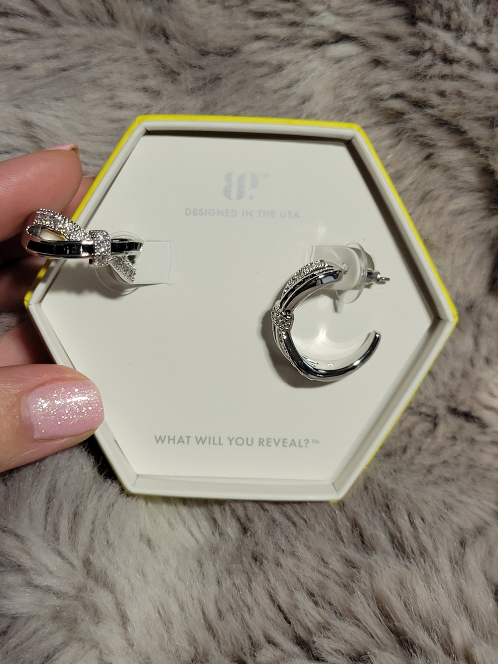 Silver Bow Hoop Earrings - Women Jewelry